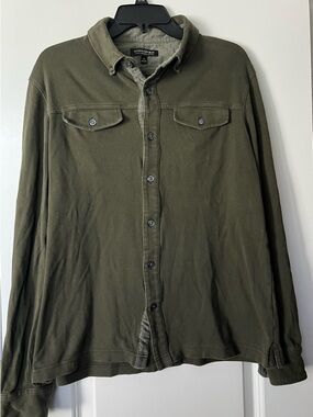 Men's Preppy Banana Republic Luxury Brushed Cotton Olive Green